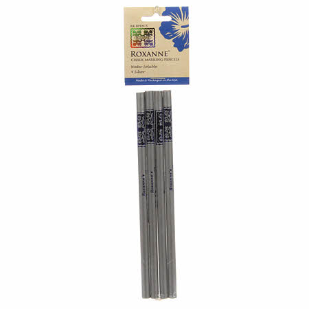 RX-BPEN-S Roxanne Water-Soluble Chalk Marking Pencils 4/Pkg-Silver