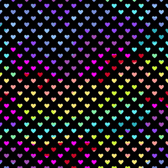 A-9793-K MIDNIGHT RAINBOW HEARTS - North Country Quilters & Sew 'n Vac, LLC